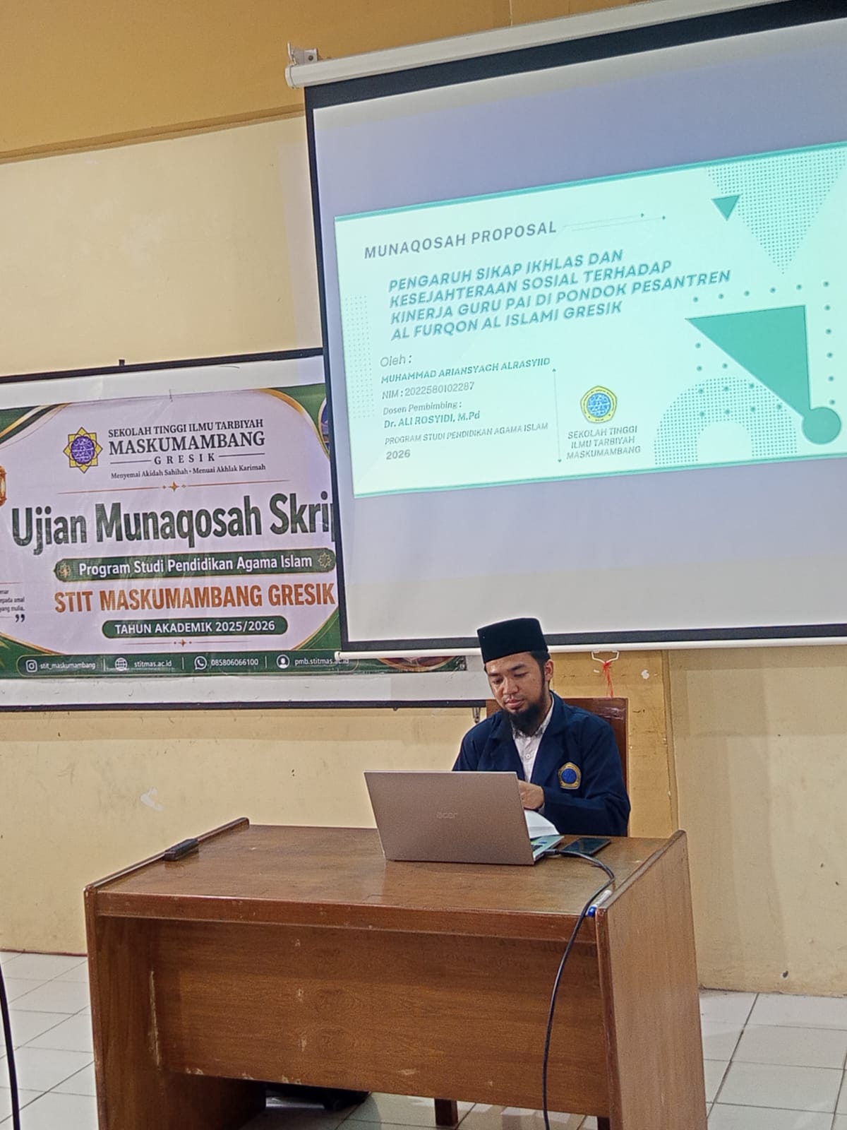 22 Calon Sarjana PAI Tempuh Ujian Munaqosah Skripsi Gelombang I di STIT Maskumambang Gresik